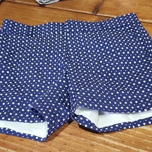 Banana Republic Navy and White Polka Dot High Waist Shorts